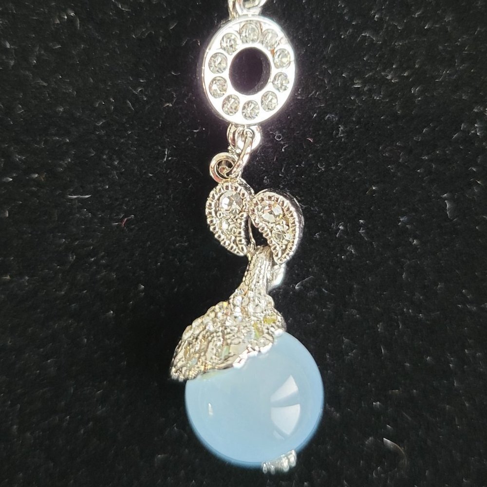 Necklace & Earrings Set Matching with Blue Stone - Picture 4 of 6
